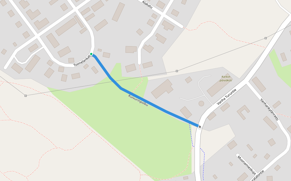 Kuivurinpolku walking route map in Karkkila