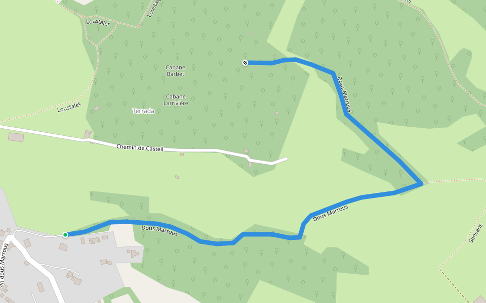 Dous Marrous walking route map in Rébénacq