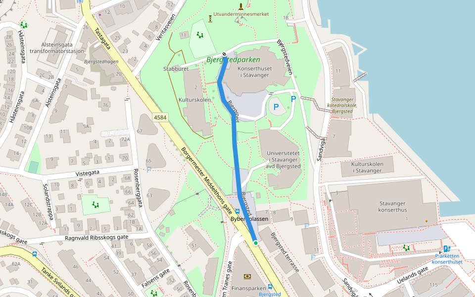 Bjergsted walking route map in Snøde