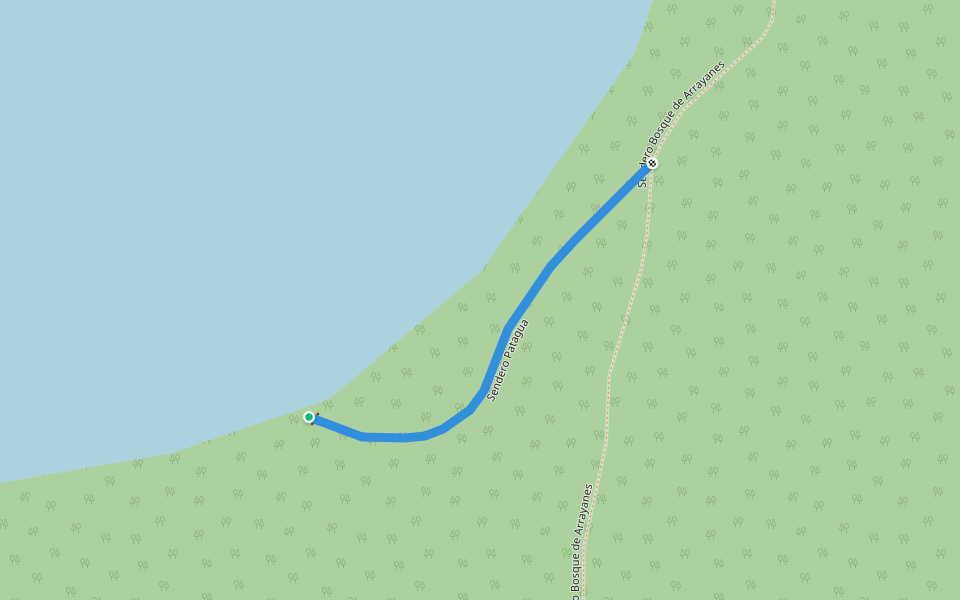 Sendero Patagua walking route map in Puerto Manzano