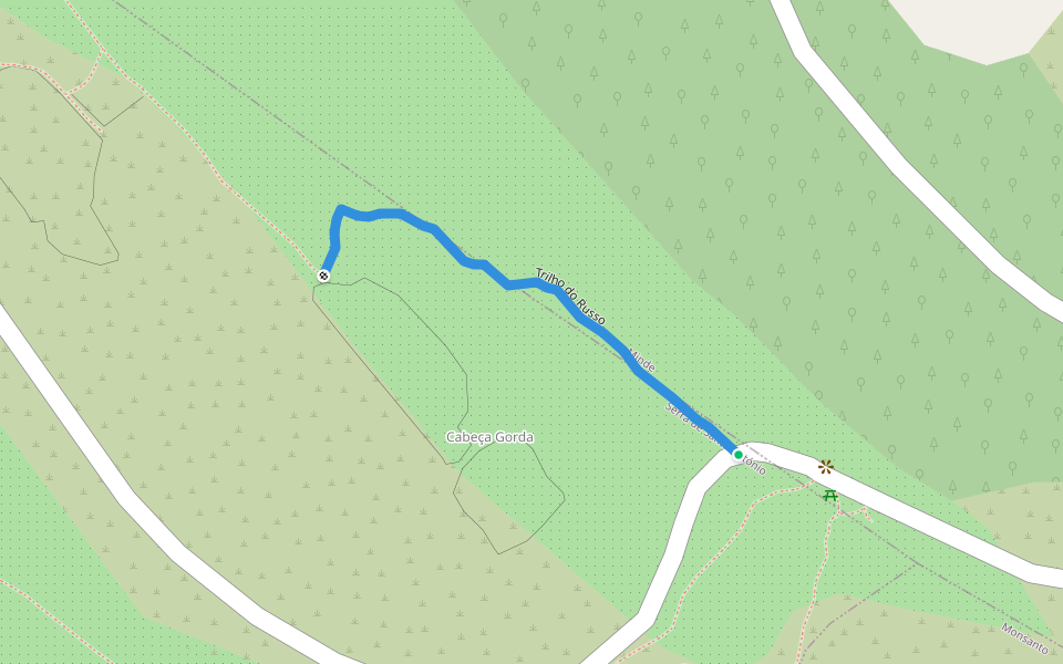 Trilho do Russo walking route map in Minde