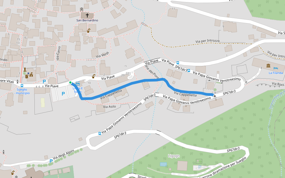 Via Cappelletta walking route map in Sueglio