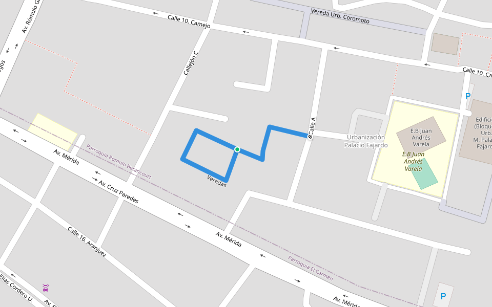 Veredas walking route map in Altamira
