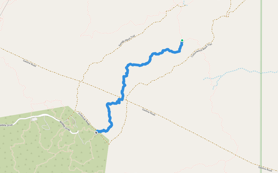 Wildlife Corridor Trail walking route map in Oracle