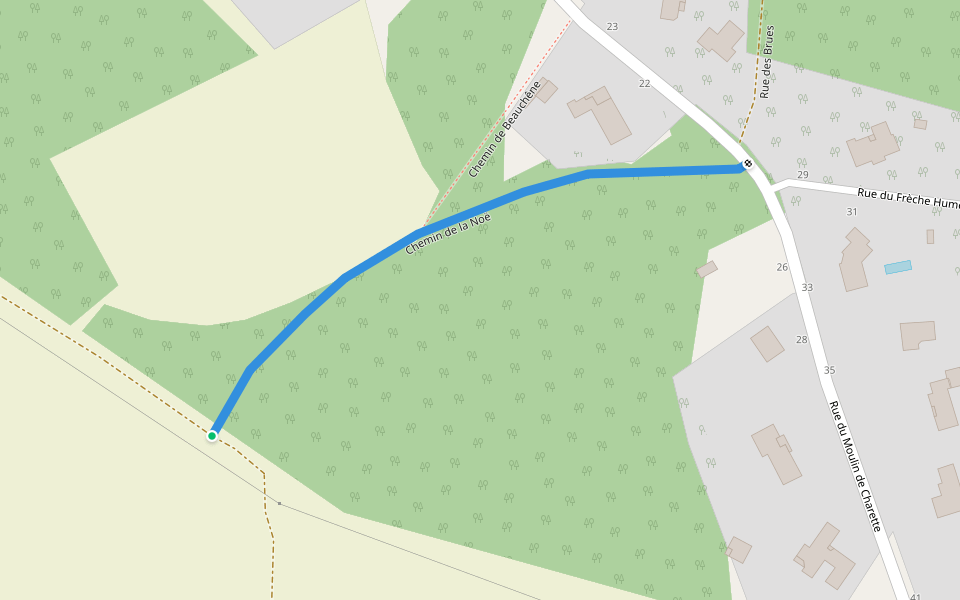 Chemin de la Noë walking route map in La Chevrolière