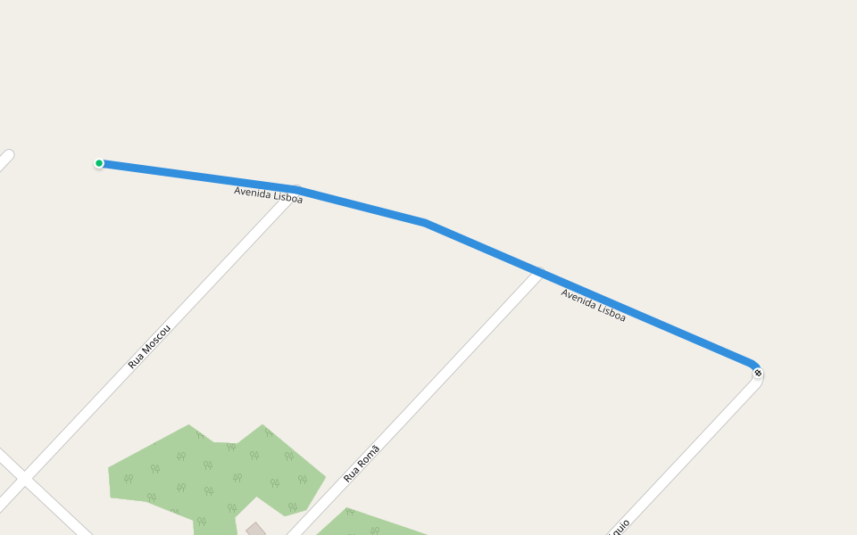 Avenida Lisboa walking route map in Guaxupé