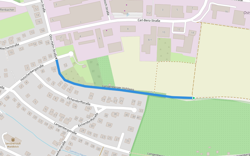 Langenberger Hohlweg walking route map in Eppingen