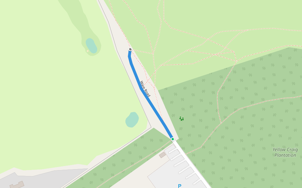 Ware Road walking route map in Dirleton