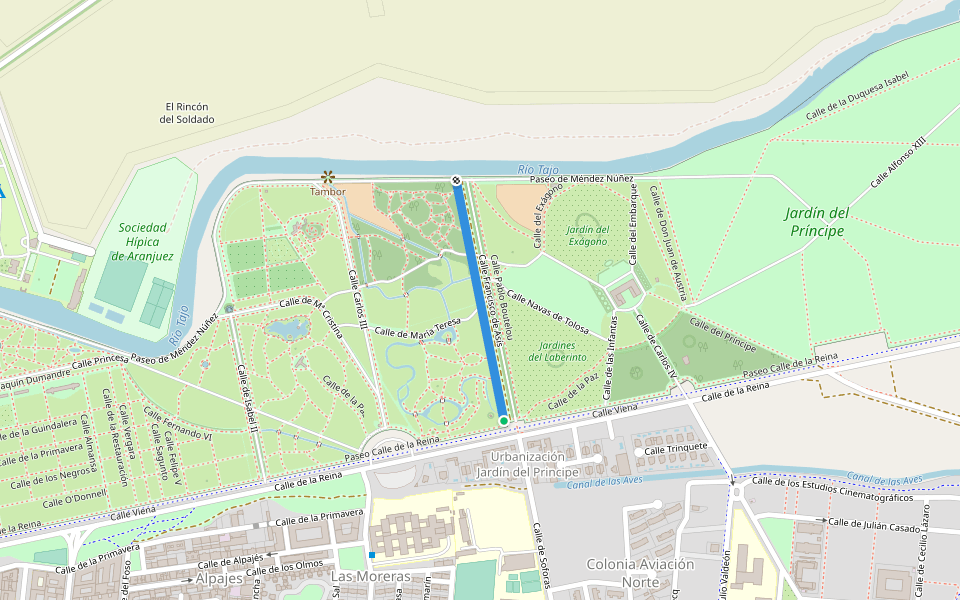 Calle Floridablanca chica walking route map in Aranjuez