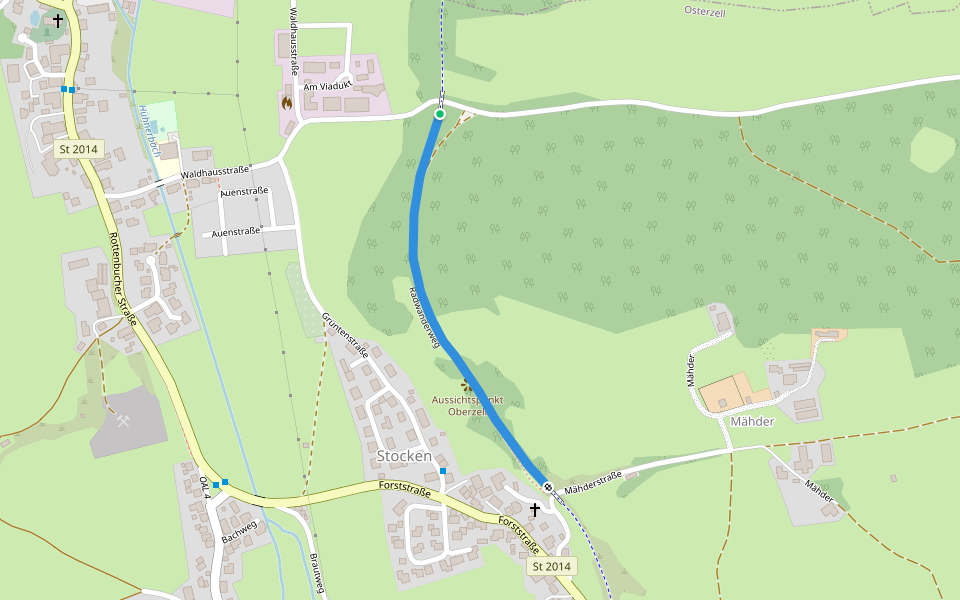Radwanderweg walking route map in Osterzell