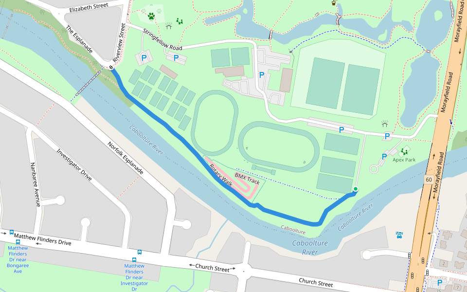 Rotary Walk walking route map in Caboolture South