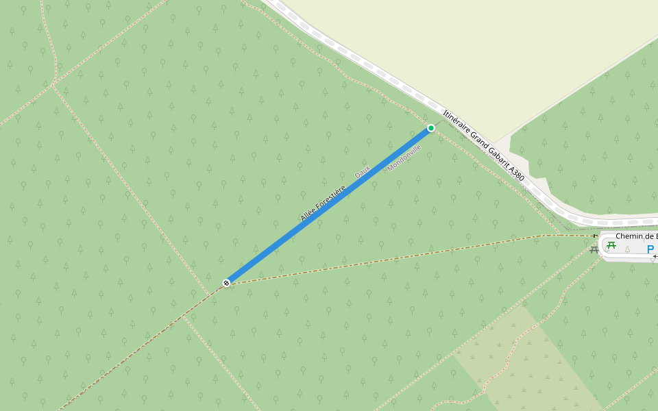 Allée Forestière walking route map in Daux