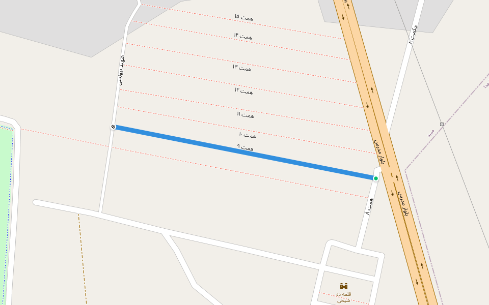 همت ۹ walking route map in Meybod
