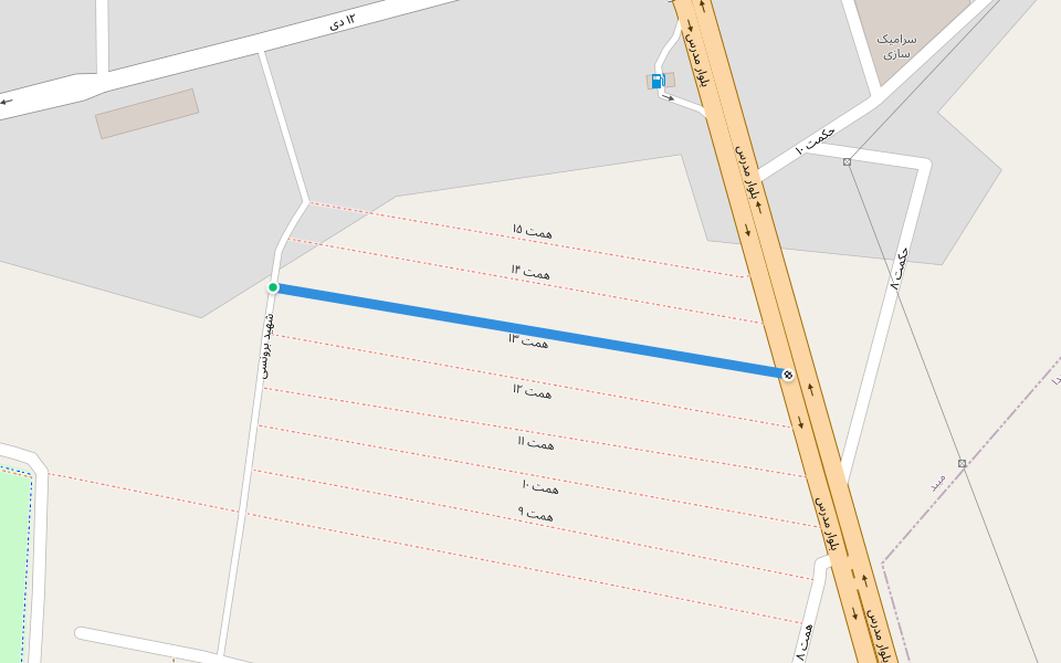 همت ۱۳ walking route map in Meybod