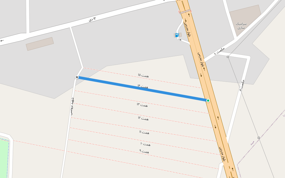 همت ۱۴ walking route map in Meybod