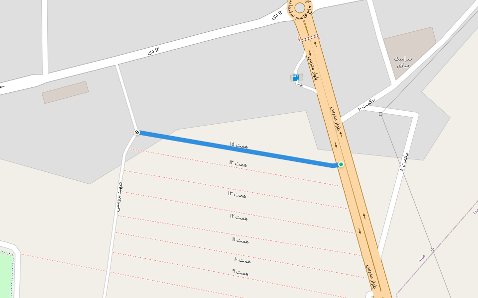 همت ۱۵ walking route map in Meybod