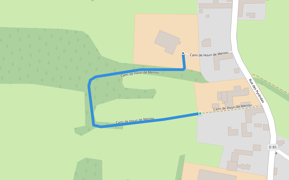 Cami de Houn de Menou walking route map in Barbazan-Dessus
