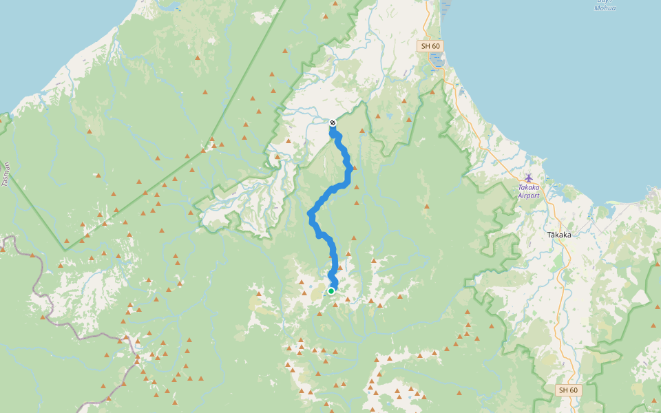 Boulder Lake Track walking route map in Bainham