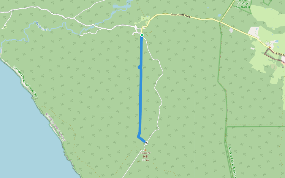 Cape Du Couedic SWER Track walking route map in Flinders Chase