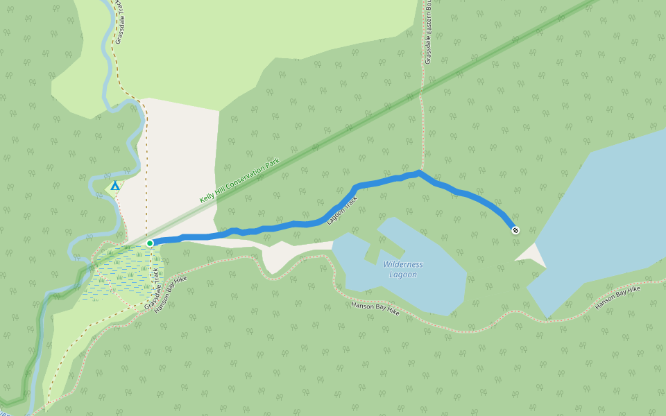 Lagoon Track walking route map in Karatta
