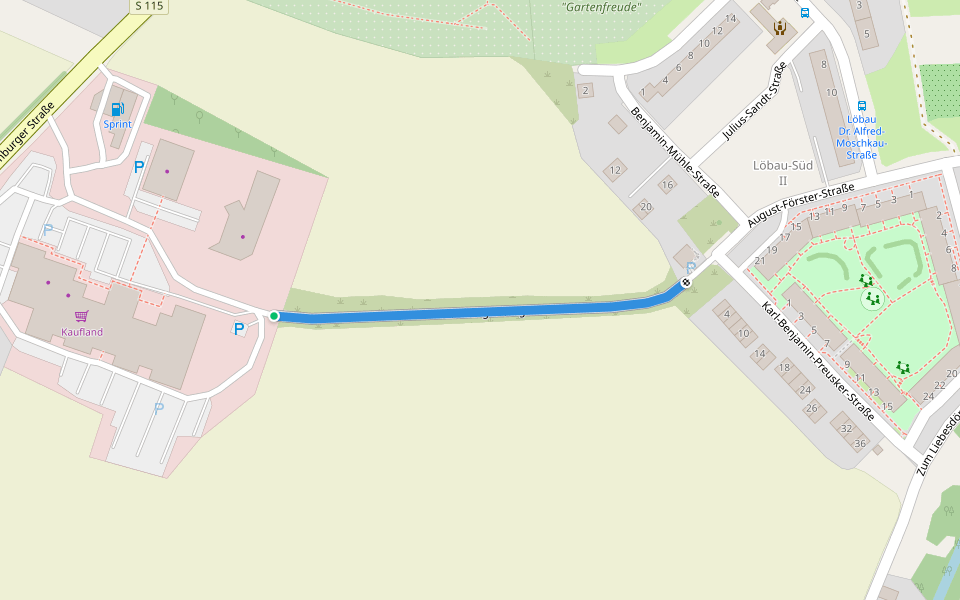 Rumburger Weg walking route map in Löbau