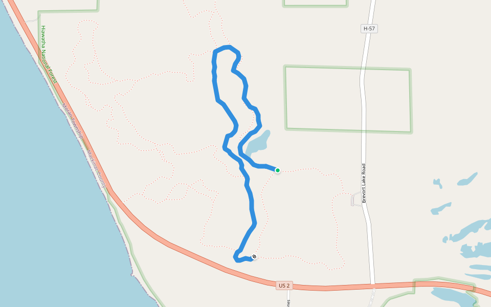 Loop B walking route map in St. Ignace