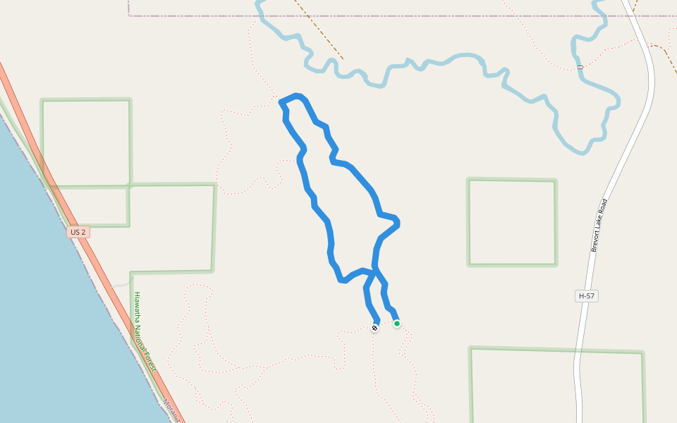 Loop C walking route map in St. Ignace