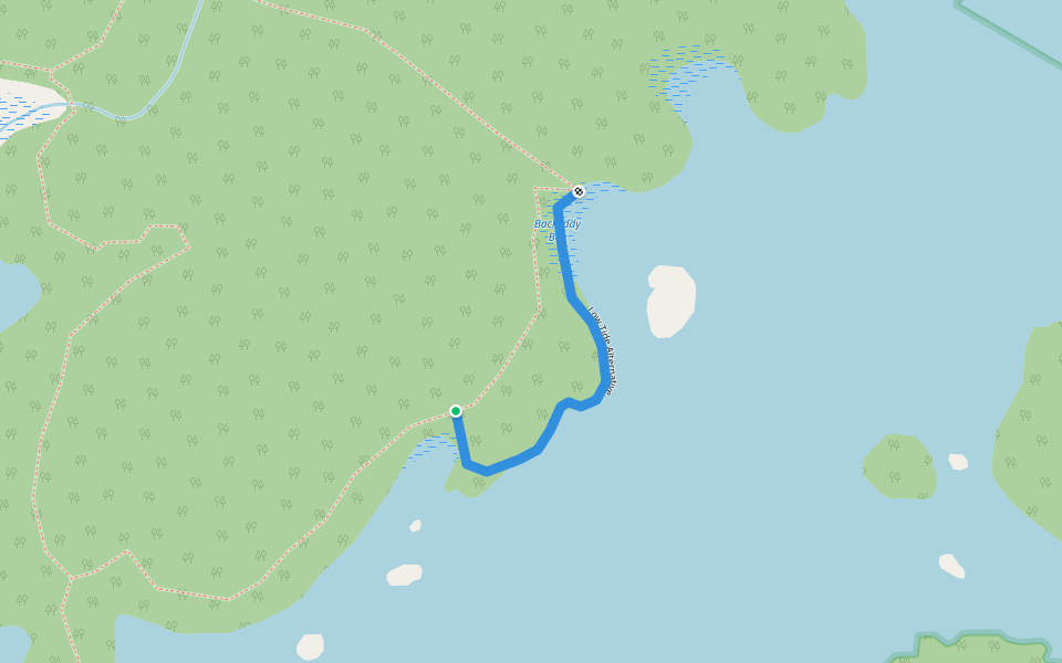 Low Tide Alternative walking route map in Surge Narrows