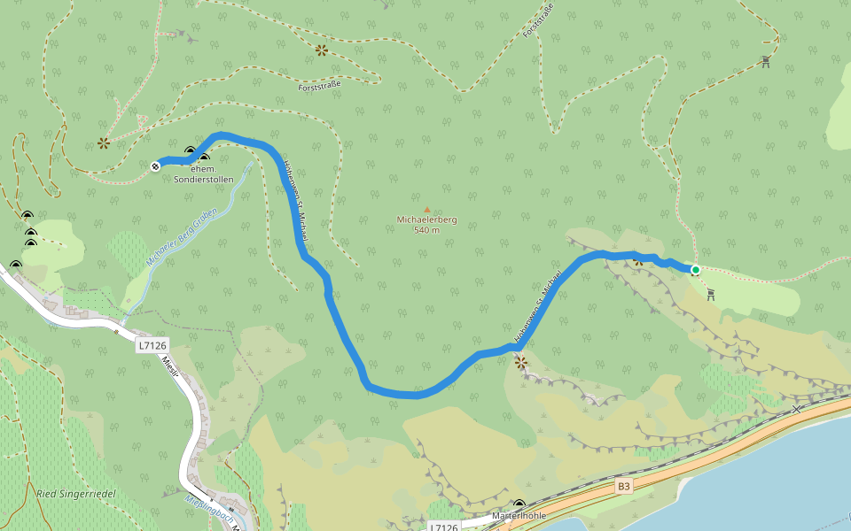 Höhenweg St. Michael walking route map in Sankt Michael