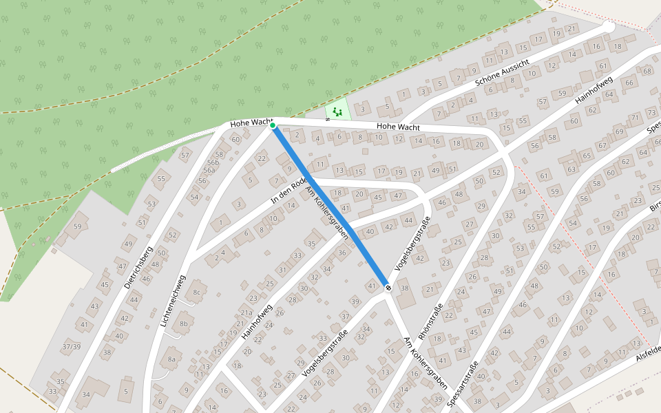 Am Köhlersgraben walking route map in Wächtersbach
