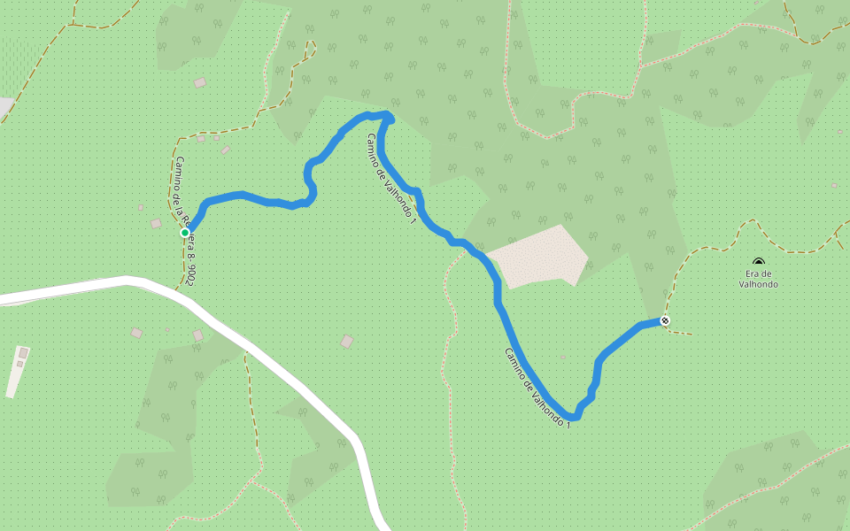 Camino de Valhondo 1 walking route map in Montánchez