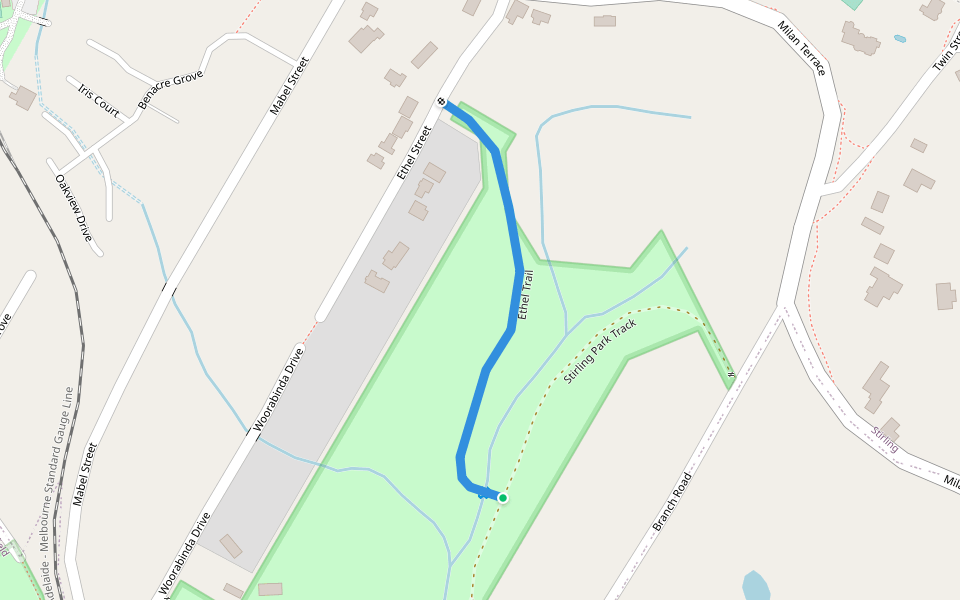 Ethel Trail walking route map in Stirling