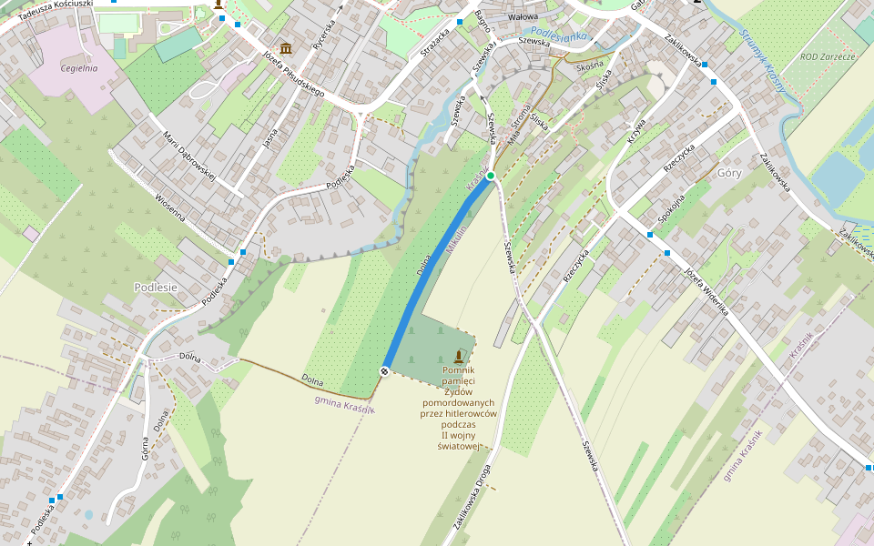Dolna walking route map in Kraśnik