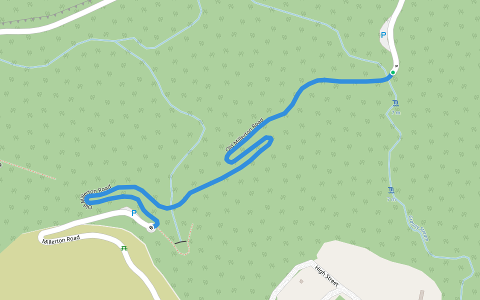 Old Millerton Road walking route map in Millerton