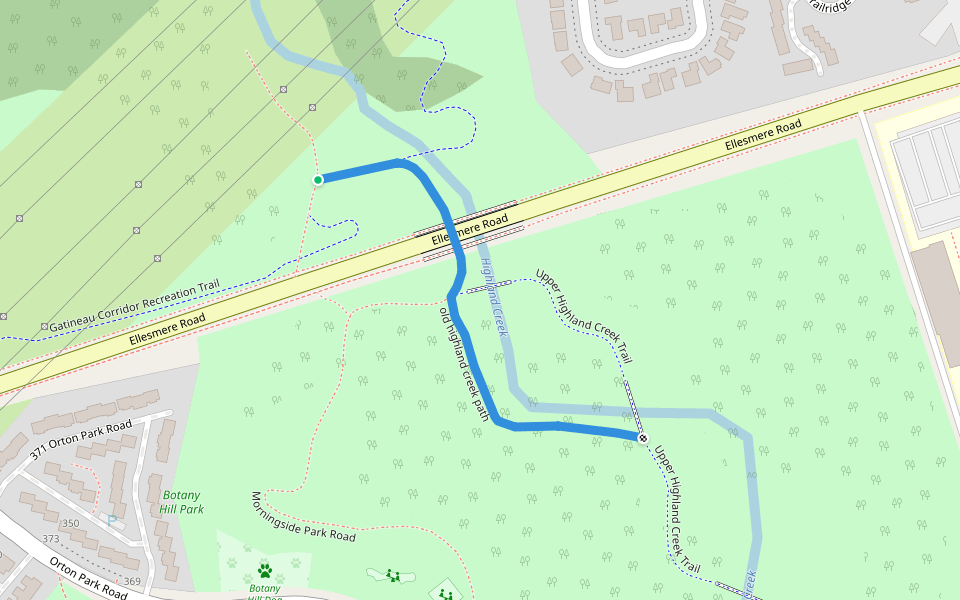 Old highland creek path Walking And Running Trail Toronto, Ontario