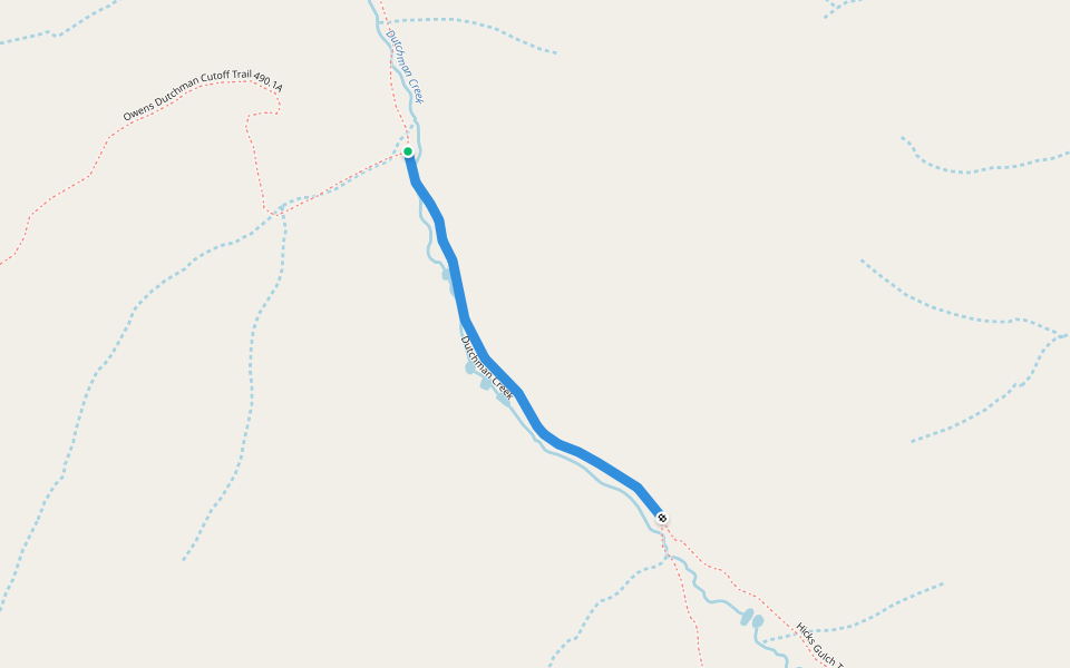 Dutchman Creek walking route map in Sargents