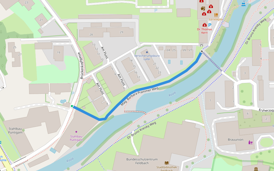 Mag. Barbara Prammer Weg walking route map in Feldbach