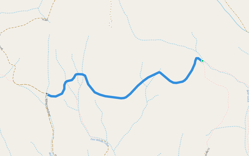 Bear Gulch 610 walking route map in Ohio City