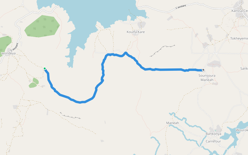 C validé walking route map in Kaleta