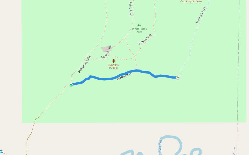 Foxtrot Run walking route map in Cortez