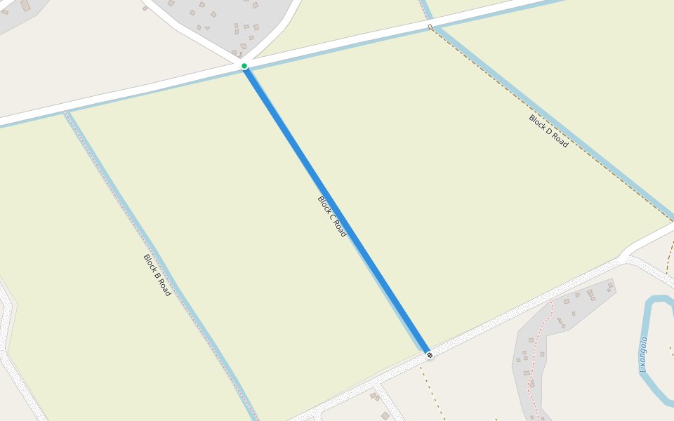 Block C Road walking route map in Mwambo