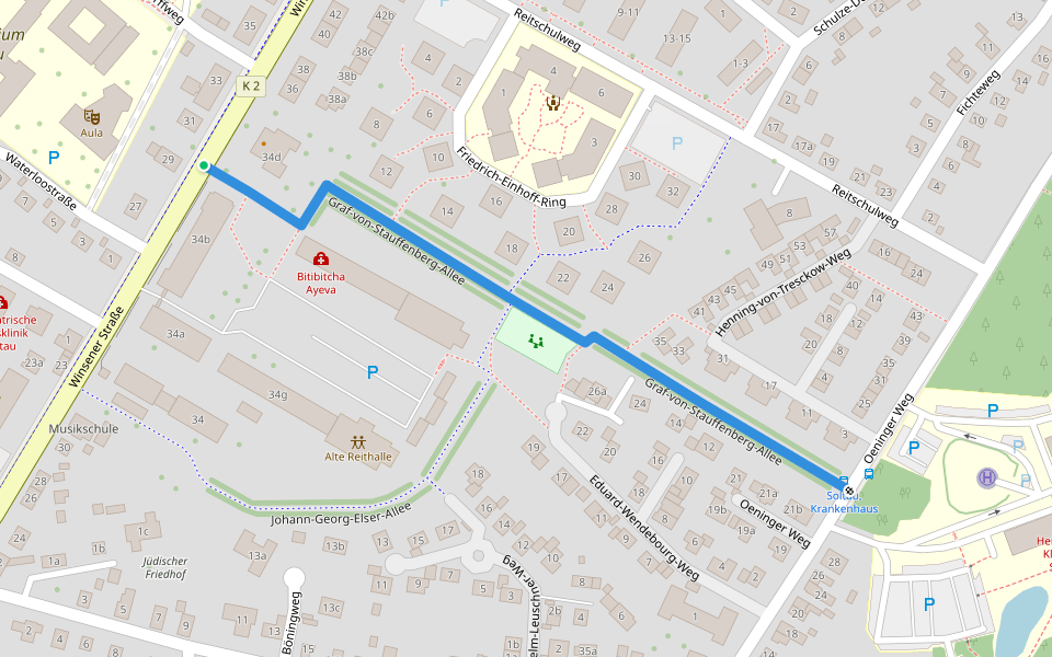 Graf-von-Stauffenberg-Allee walking route map in Soltau