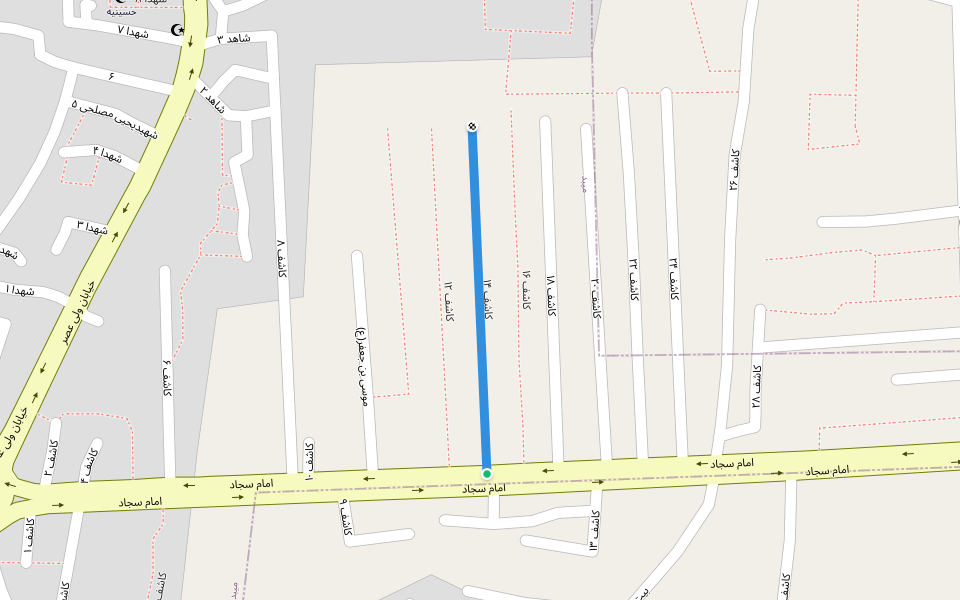 کاشف ۱۴ walking route map in Meybod