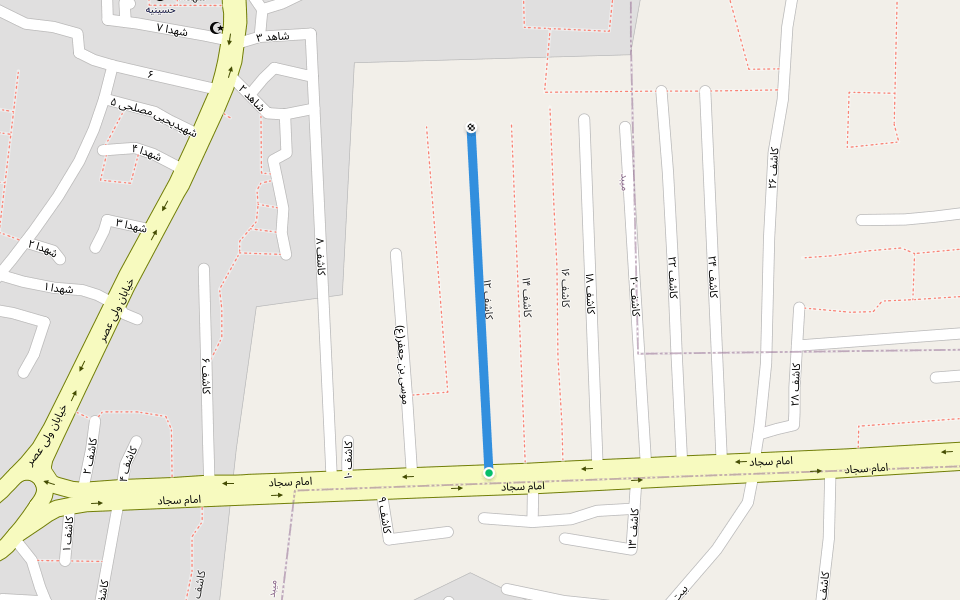 کاشف ۱۲ walking route map in Meybod