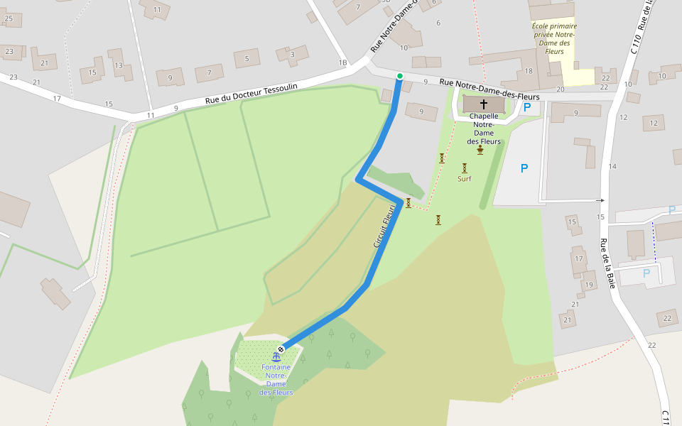 Circuit Fleuri walking route map in Plouharnel
