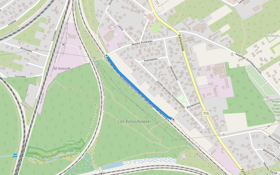 (ścieżka już nie czynna po remoncie) walking route map in Koluszki