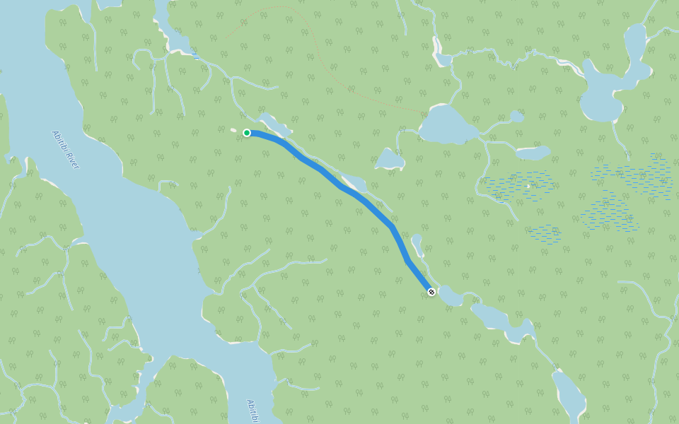 Little Lakes Route walking route map in Abitibi Canyon