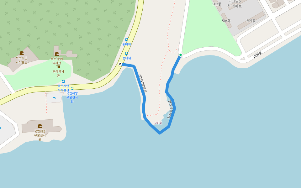 갓바위탐방로 walking route map in Mokpo-si