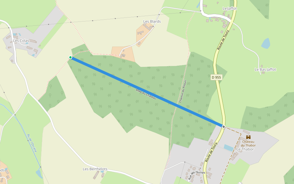 Allée du Château walking route map in Fontaines
