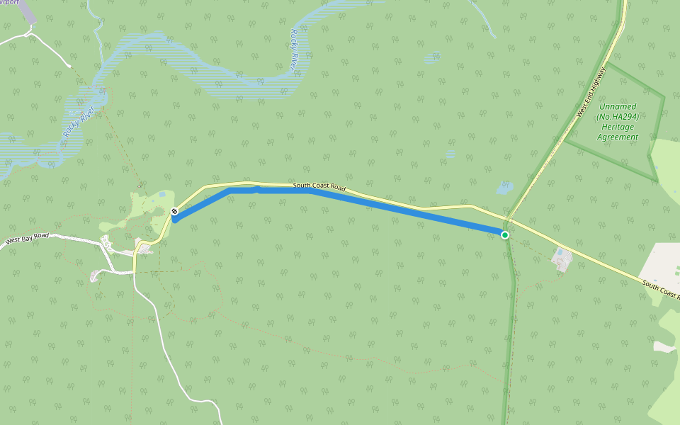 Entrance Road Swer Track walking route map in Karatta